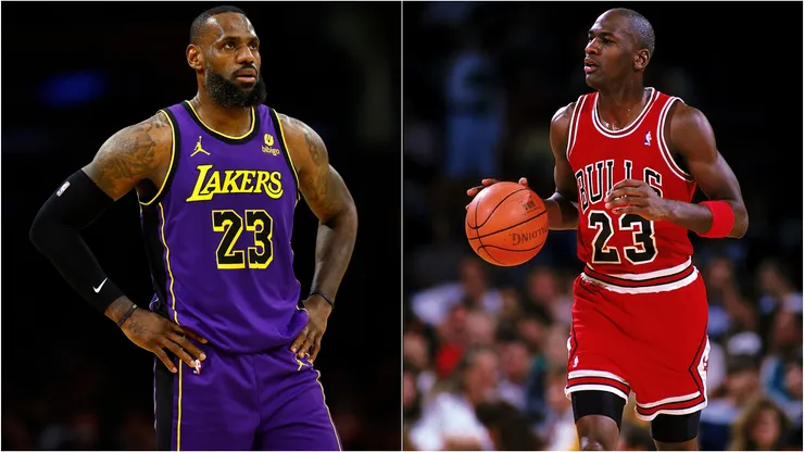LeBron James (left) and Michael Jordan