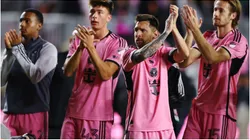 Lionel Messi of Inter Miami celebrates with teammates