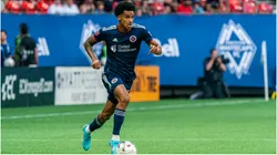 Dylan Borrero #27 of the New England Revolution