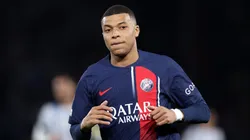 Kylian Mbappe of PSG during the UEFA Champions League 2023/24 round of 16 first leg match between Paris Saint-Germain and Real Sociedad at Parc des Princes on February 14, 2024 in Paris, France.