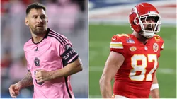 Lionel Messi (left) and Travis Kelce.