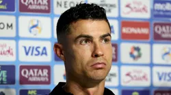 Cristiano Ronaldo at a press conference.