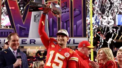 Patrick Mahomes (Kansas City Chiefs quarterback) after winning the Super Bowl LVIII