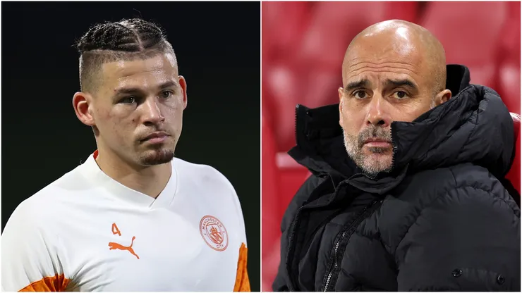 Kalvin Phillips (left) and Pep Guardiola