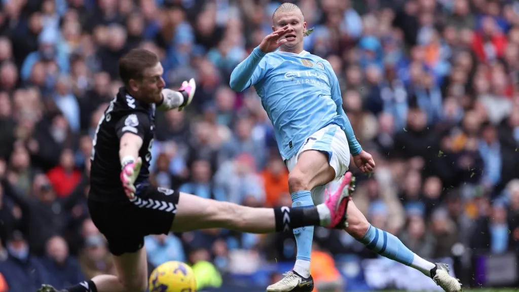 Erling Haaland got two goals against Everton (Getty Images)