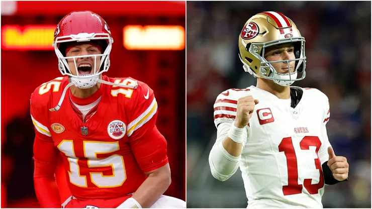 Patrick Mahomes (left) and Brock Purdy.