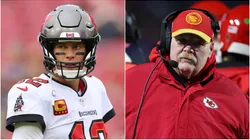 Tom Brady (left) and Andy Reid.