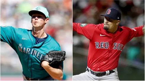 Emerson Hancock of the Mariners (left) and Brennan Bernardino of the Red Sox.