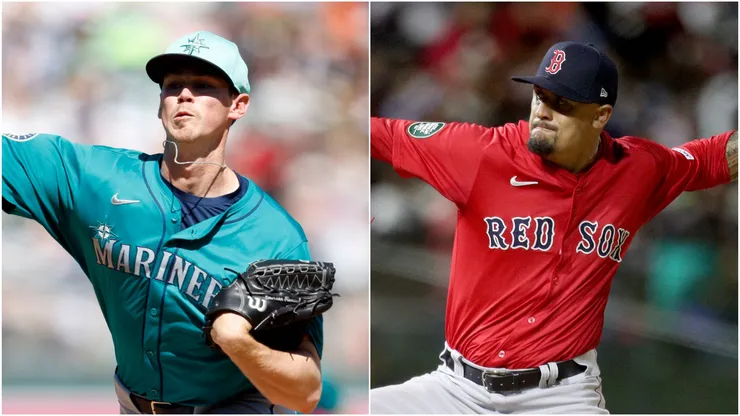 Emerson Hancock of the Mariners (left) and Brennan Bernardino of the Red Sox.