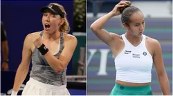 Yekaterina Aleksandrova (L) and Jessica Pegula (R)