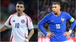 Alexis Sanchez of Chile (L) and Kylian Mbappe of France (R)