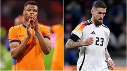 Denzel Dumfries of Netherlands (L) and Robert Andrich of Germany (R)