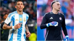 Angel Di Maria (L) and Keylor Navas (R)
