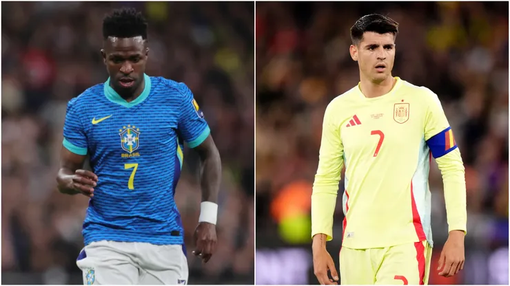 Vinicius Jr (L) and Alvaro Morata (R)