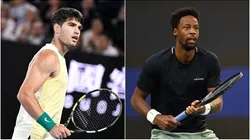 Carlos Alcaraz (L) and Gael Monfils (R)