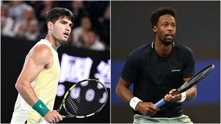Carlos Alcaraz (L) and Gael Monfils (R)