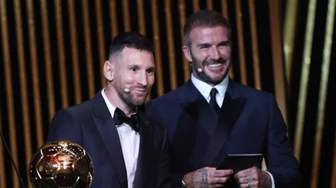 Messi (left) and Beckham