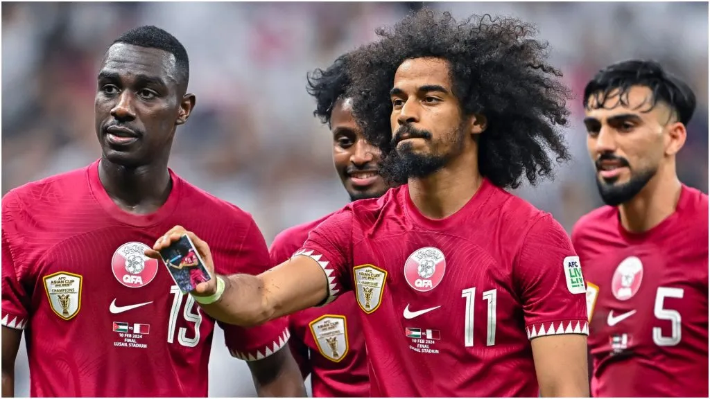 -Akram Afif of Qatar is celebrating after scoring – IMAGO / NurPhoto