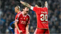 Joao Neves and Nicolas Otamendi of Benfica