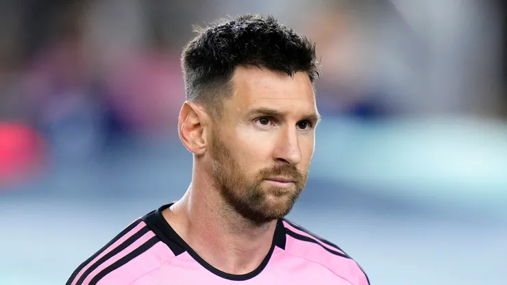 Messi looks on before the game vs Nashville