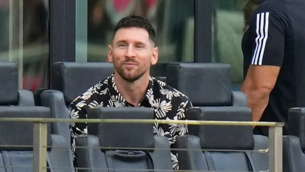 Lionel Messi #10 of Inter Miami looks on during the first half of a match against CF Montréal at DRV PNK Stadium on March 10, 2024 in Fort Lauderdale, Florida.