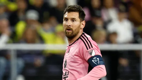 Lionel Messi #10 of Inter Miami CF looks on against Nashville SC during the first half of the Concacaf Champions Cup Leg One Round of 16 match at GEODIS Park on March 07, 2024 in Nashville, Tennessee.