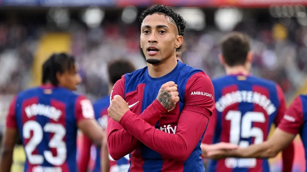 Raphinha made a famous gesture with FC Barcelona (Getty Images)