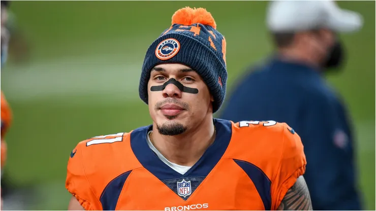 Denver Broncos star Justin Simmons after a game.