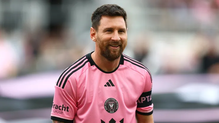 Lionel Messi #10 of Inter Miami CF reacts prior to a game against the Orlando City SC at Chase Stadium on March 02, 2024 in Fort Lauderdale, Florida.