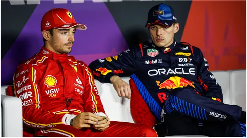 Charles Leclerc (L) and Max Vertappen (R), second and first in the qualifying