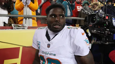 Quarterback Patrick Mahomes #15 of the Kansas City Chiefs celebrates with teammate wide receiver Tyreek Hill #10 after scoring a touchdown against the Chicago Bears in the first quarter of the game at Soldier Field on December 22, 2019 in Chicago, Illinois.