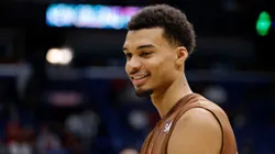 Victor Wembanyama #1 of the San Antonio Spurs on April 05, 2024 in New Orleans, Louisiana.