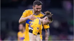 Andre-Pierre Gignac and Marcelo Flores of Tigres