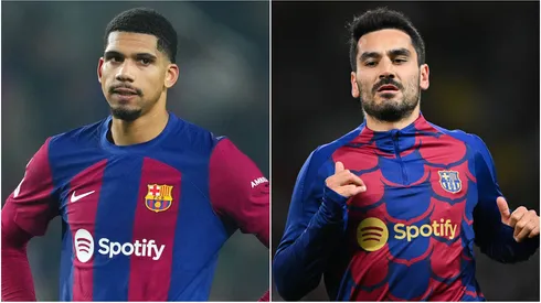 Ronald Araujo (left) and Ilkay Gundogan.