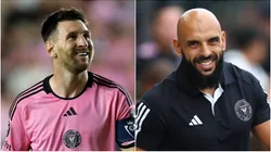 Lionel Messi (left) and his bodyguard Yassine Cheuko.