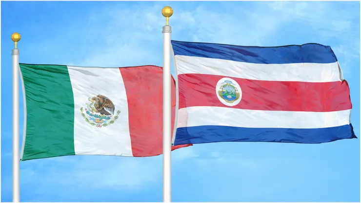 Mexico and Costa Rica flags