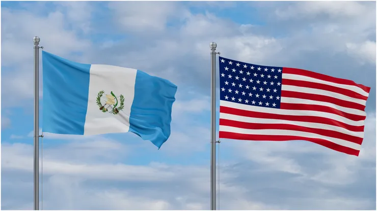 USA and Guatemala flags