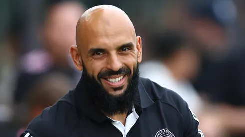 Yassine Cheuko, bodyguard of Lionel Messi #10 of Inter Miami CF, reacts prior to a game against the Orlando City SC at Chase Stadium on March 02, 2024 in Fort Lauderdale, Florida.