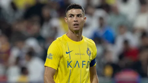 Cristiano Ronaldo of Al Nasr looks on during the Saudi Super Cup between Al Hilal and Al Nassr at Mohammed Bin Zayed Stadium on April 08, 2024 in Abu Dhabi, United Arab Emirates.