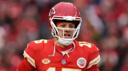 Patrick Mahomes looks on during a game.