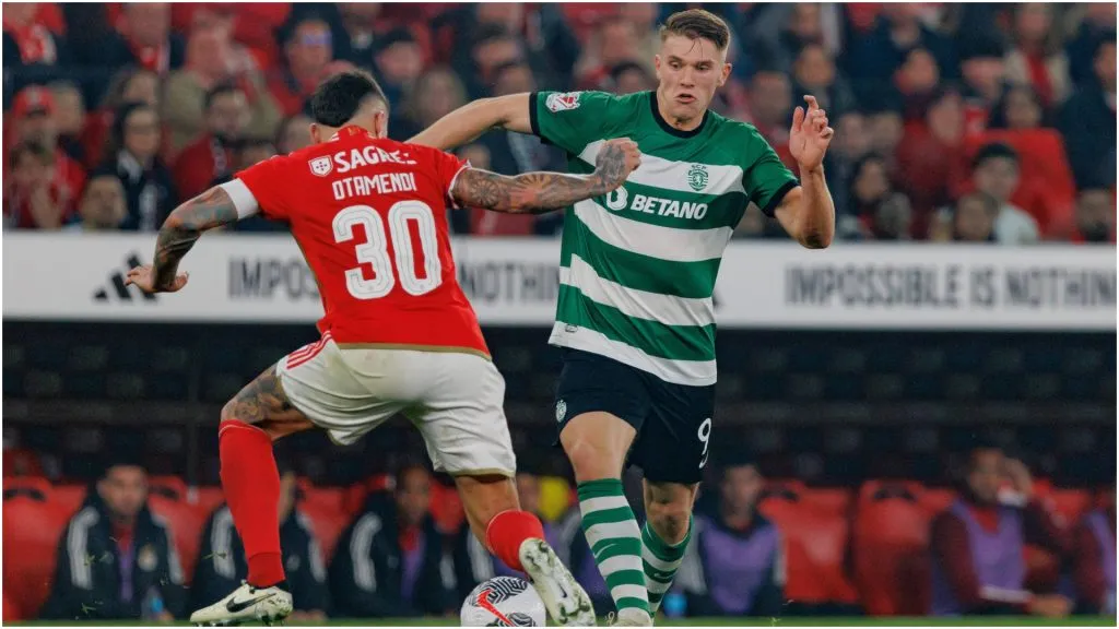 Nicolas Otamendi and Viktor Gyokeres during a game between SL Benfica and Sporting CP – IMAGO / Maciej Rogowski
