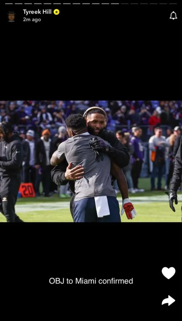 Tyreek Hill on Snapchat