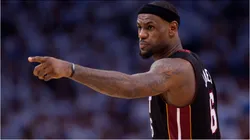 LeBron James playing for the Miami Heat.