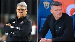 Inter Miami coach Gerardo Martino (left) and Monterrey manager Fernando Ortiz.