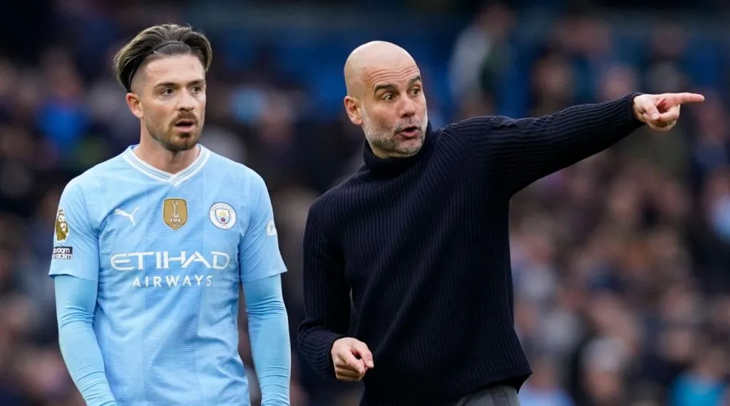 Jack Grealish and Pep Guardiola