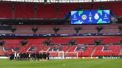 General view inside the stadium as Real Madrid players and staff are interacting during a Real Madrid CF Training Session ahead of their UEFA Champions League 2023/24 Final match against Borussia Dortmund at Wembley Stadium on May 31, 2024 in London, England.