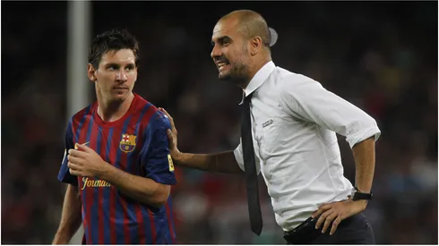 Lionel Messi and Pep Guardiola at Barcelona.