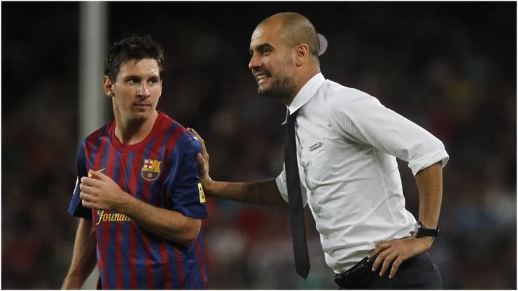 Lionel Messi and Pep Guardiola at Barcelona.
