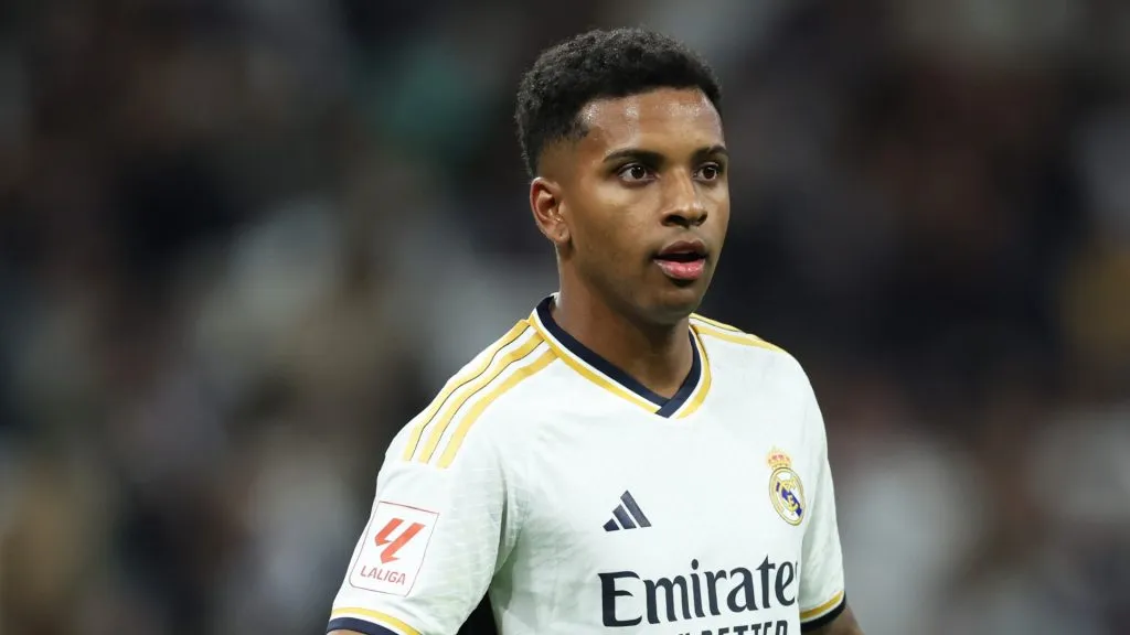 Rodrygo of Real Madrid during the LaLiga EA Sports match between Real Madrid CF and Deportivo Alaves at Estadio Santiago Bernabeu on May 14, 2024 in Madrid, Spain.