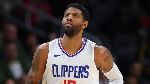 Paul George #13 of the LA Clippers runs downcourt against the Atlanta Hawks during the first quarter at State Farm Arena on February 05, 2024 in Atlanta, Georgia.